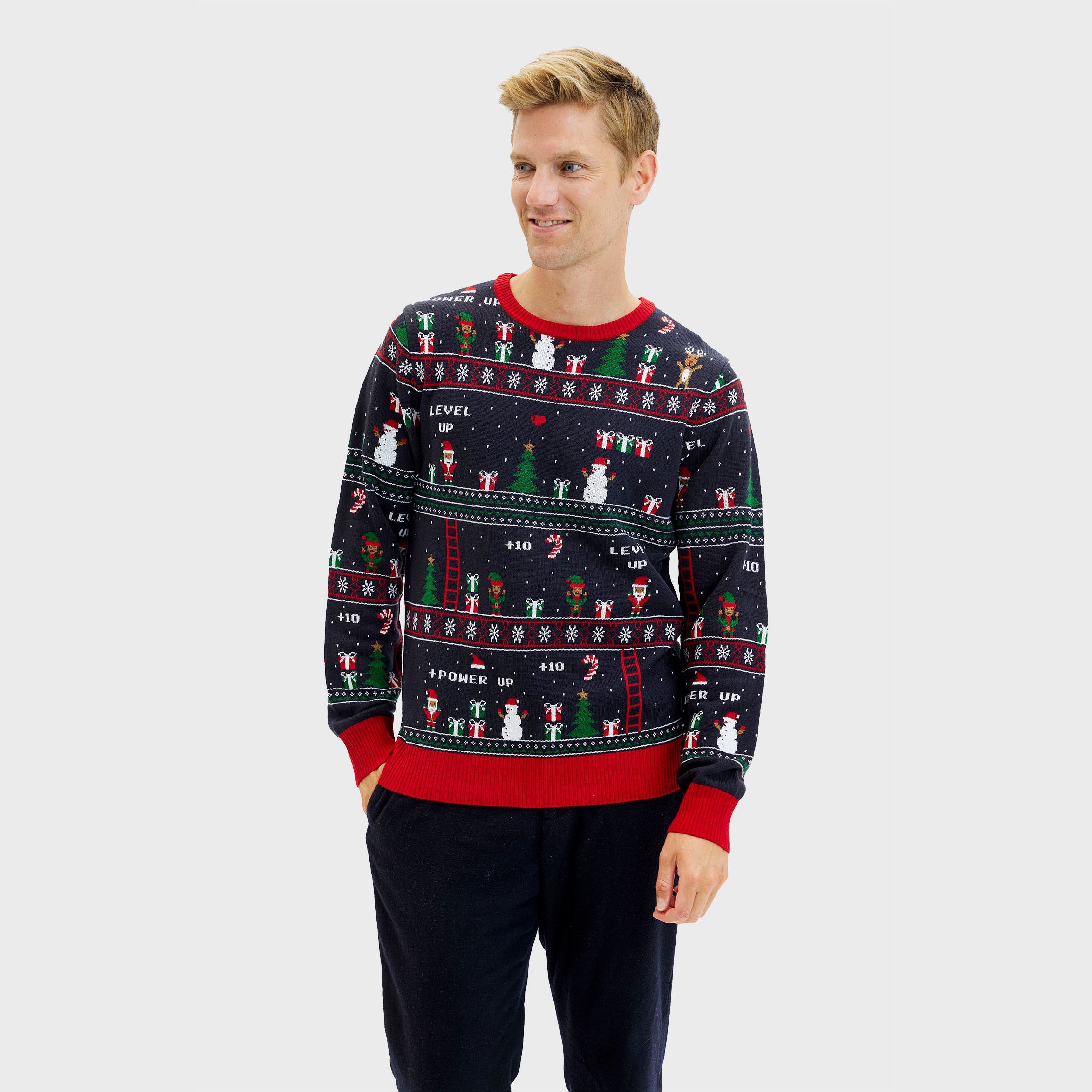 Vintage gamer julesweater - Herre